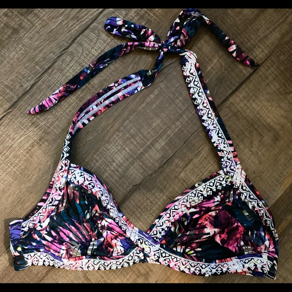 Pink Victoria’s Secret Palm Print Bikini Top